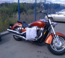Сумка с чехлом на мотоцикл Honda VTX 1800 Премиум серого цвета.