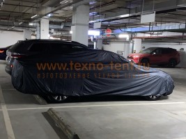 Тент на автомобиль Lexus ES 200 для паркинга из мягкой ткани черного цвета, защита от проникновения пыли и грязи.