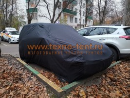 Тент на автомобиль Chevrolet Niva Премиум, чёрного цвета из ткани Окфорд 240den для защиты автомобиля в любое время года.