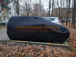Премиум тент для автомобиля Chevrolet Niva чёрного цвета, из ткани Оксфорд 240den для защиты автомобиля от снега, наледи, грязи в любое время года.