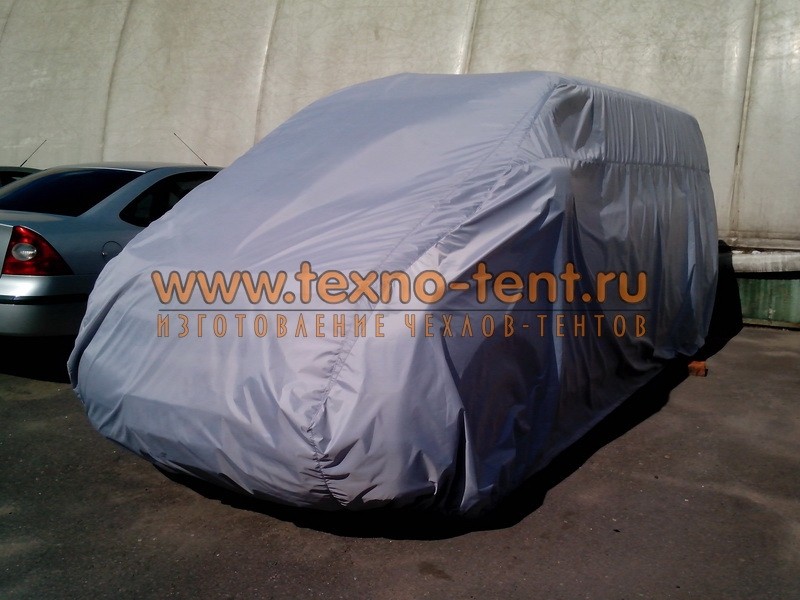 Стандартный тент-чехол для автомобиля Hyundai H-1 светло-серый для защиты автомобиля на улице. Из ткани Оксфорд 210den.