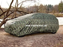 Тент на автомобиль Nissan Qashqai цвет Камуфляж ткань Оксфорд 210den для защиты от пыли и солнца.