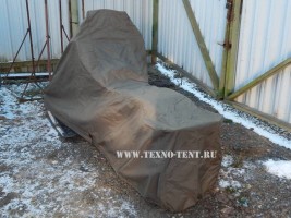 Транспортировочный тент-чехол с укрытием лыж на снегоход Irbis Dingo 125 Люкс из ткани Оксфорд 600den цвета хаки.