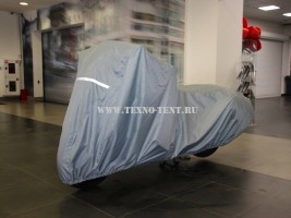 Премиум чехол на мотоцикл BMW K1600B серого цвета из ткани Оксфорд 240den. Используется для хранение мотоцикла на улице и гараже.
