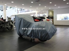 Премиум чехол для мотоцикла BMW K1600B серого цвета. Хранение мотоцикла на улице и гараже. Защита от различной грязи.