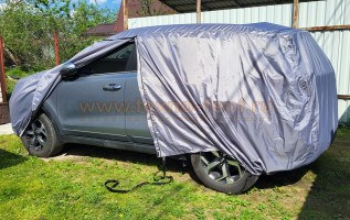 Защитный тент-чехол на Kia Sportage 4 с молнией для водительской двери.